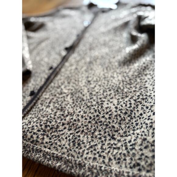 Leopard Print Cardigan Sweater Wool Velvet Fall Winter Modest Office Church - Picture 10 of 11